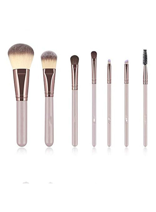 7 Piece Classic Makeup Brush Set With Foundation And Eye Shadow Brushes Synthetic Hair Color D - Image 5