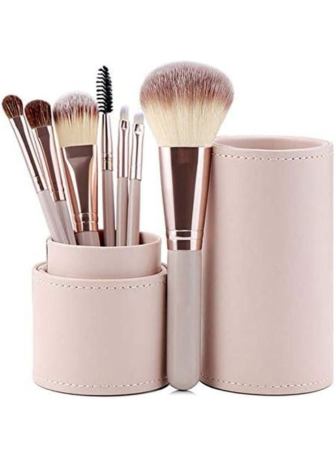 7 Piece Classic Makeup Brush Set With Foundation And Eye Shadow Brushes Synthetic Hair Color D - Image 1