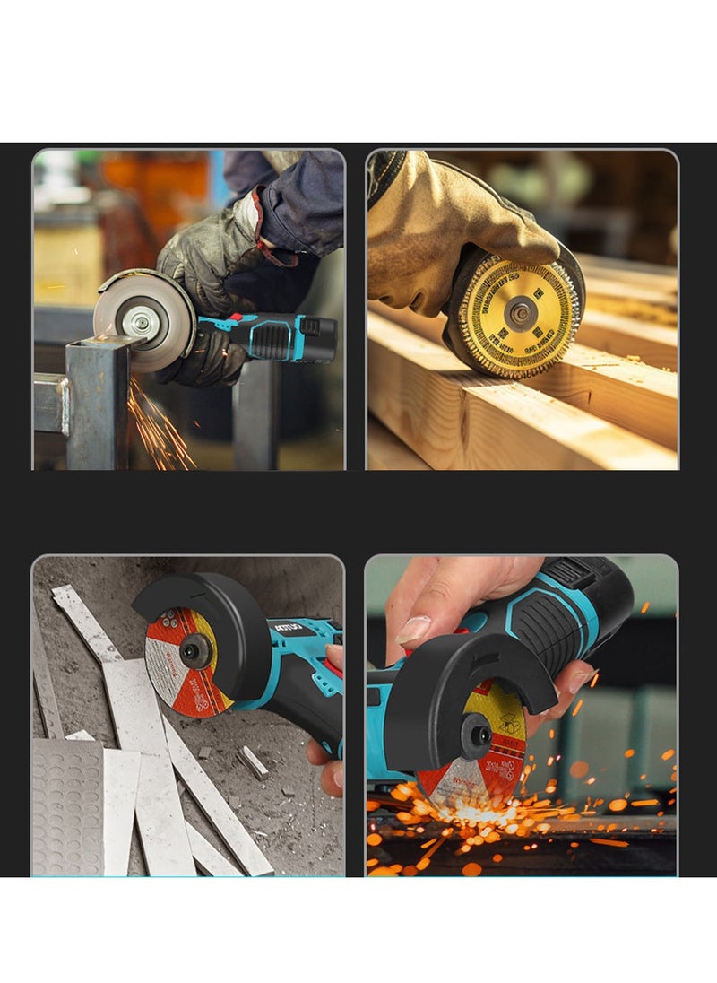 Angle Grinder , 3 inch Angle Grinder , 12V Polishing Machine , Mini Handheld Grinder , Household use Electrical Tools , Comes with Two Slices , Blue