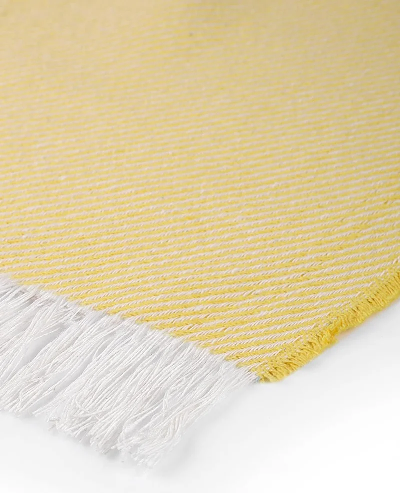 Bluenity Bohemian Fringed Double 200X230 cm Pique Yellow