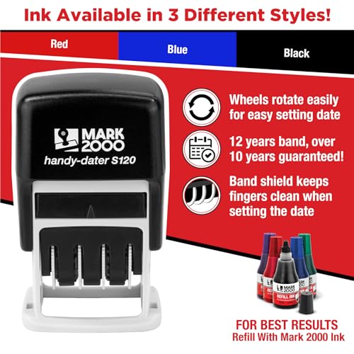 Mark 2000 - S120 Self-Inking Date Stamp - Blue Color - Image 2