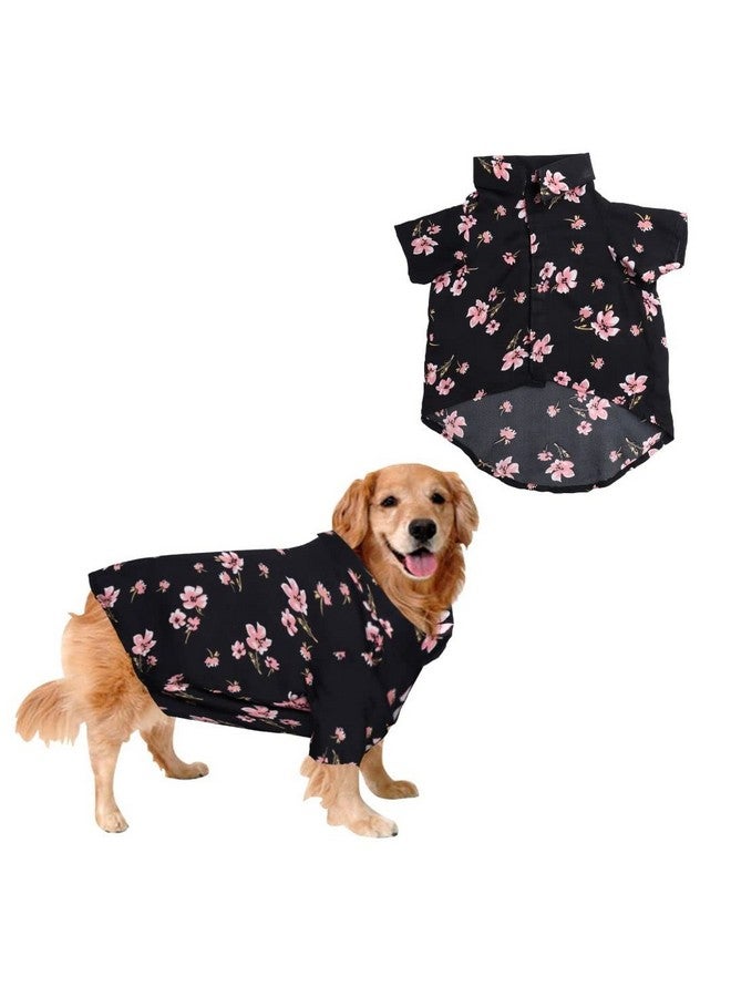 Sage Square Crazy Printed Dog Shirt, Trending Dog Shirt Ultra Soft & Light Weight, Comfortable & Breathable Dog Apparel, Trendy Outfit (Black Flower Print) (Xxlarge - 28Inch) - Image 1