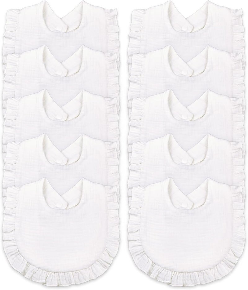 DOSMINE 8 Pack Muslin Baby Bandana Bibs, Multi-Use Scarf Bibs, Super Soft & Absorbent Drooling Bibs - Image 4