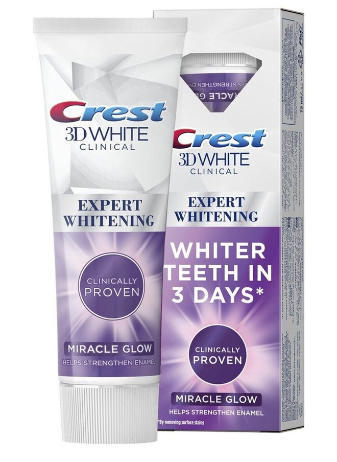 Crest EXPERT WHITENING WHITER TEETH IN 3 DAYS CLINICALLY PROVEN MIRACLE CLOW 75ML  - Image 1