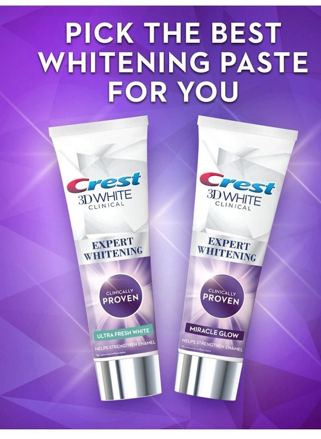 Crest EXPERT WHITENING WHITER TEETH IN 3 DAYS CLINICALLY PROVEN MIRACLE CLOW 75ML  - Image 5