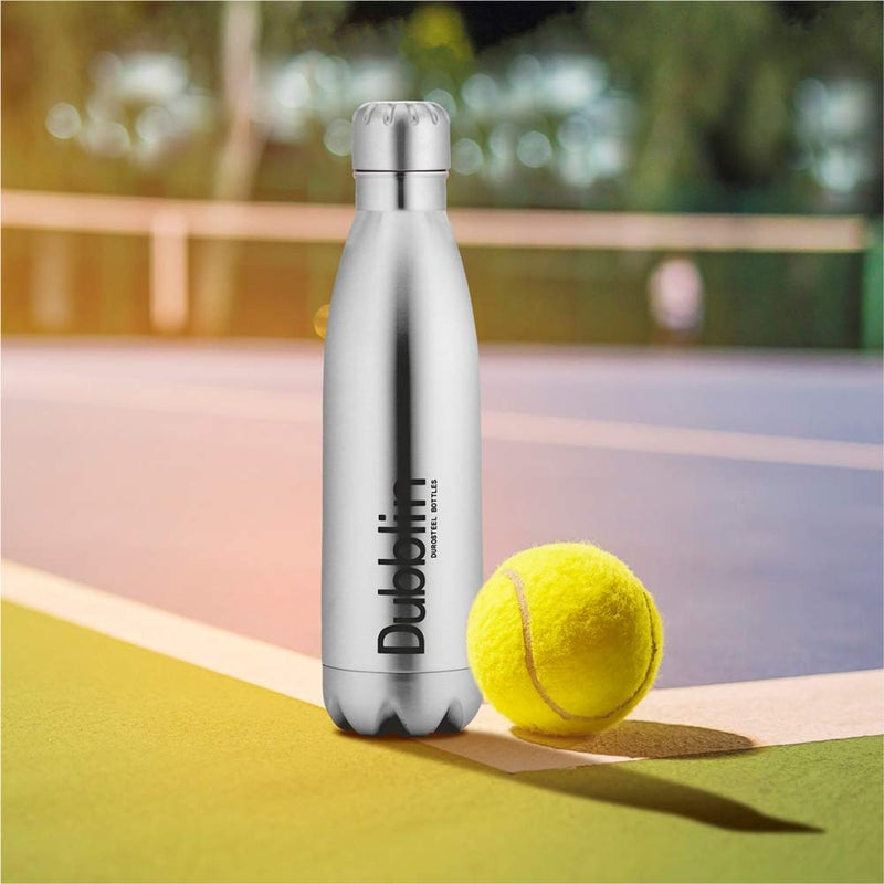 Dubblin Kango Premium Stainless Steel Double Wall Vacuum Insulated BPA Free Water Bottle, Sports Thermos Flask Keeps Hot 12 Hours, Cold 24 Hours (Silver,500 ML) - Image 5
