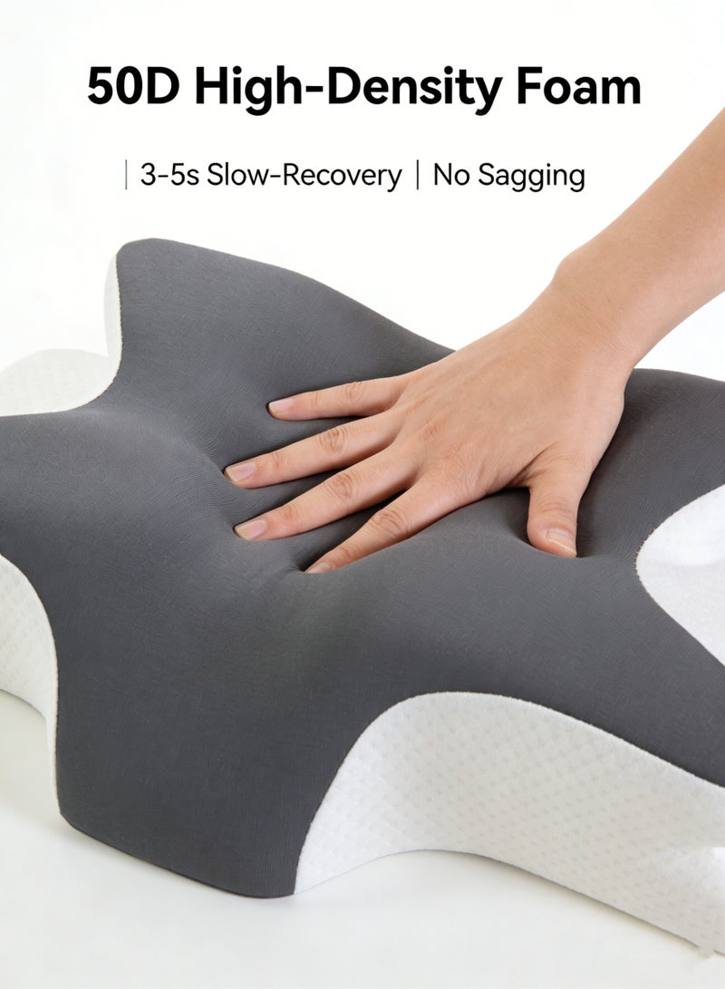 KYDTSYK Ergonomic Memory Foam Pillow | Neck Shoulder Support Orthopedic Roll Pack King Size 65x45x15cm - Image 5