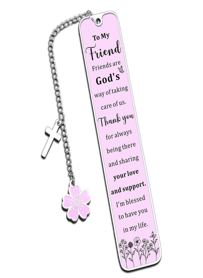 Fleure Esme Christian Friend Gifts for Women Bookmark Christmas Religious Gifts for Faith Sister Bible Reader Stainless Steel Bookmarks with Cross Charm Birthday Baptism Encouragement Spiritual Gifts for Her - Image 1