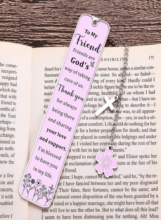 Fleure Esme Christian Friend Gifts for Women Bookmark Christmas Religious Gifts for Faith Sister Bible Reader Stainless Steel Bookmarks with Cross Charm Birthday Baptism Encouragement Spiritual Gifts for Her - Image 4
