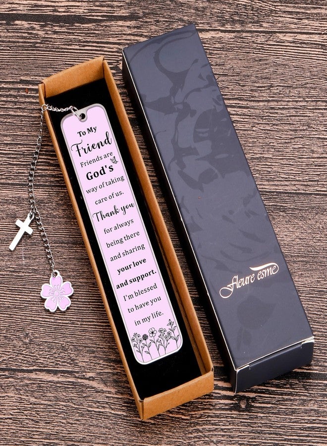 Fleure Esme Christian Friend Gifts for Women Bookmark Christmas Religious Gifts for Faith Sister Bible Reader Stainless Steel Bookmarks with Cross Charm Birthday Baptism Encouragement Spiritual Gifts for Her - Image 3