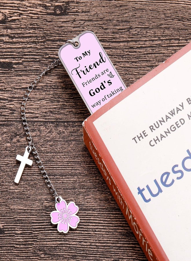Fleure Esme Christian Friend Gifts for Women Bookmark Christmas Religious Gifts for Faith Sister Bible Reader Stainless Steel Bookmarks with Cross Charm Birthday Baptism Encouragement Spiritual Gifts for Her - Image 5