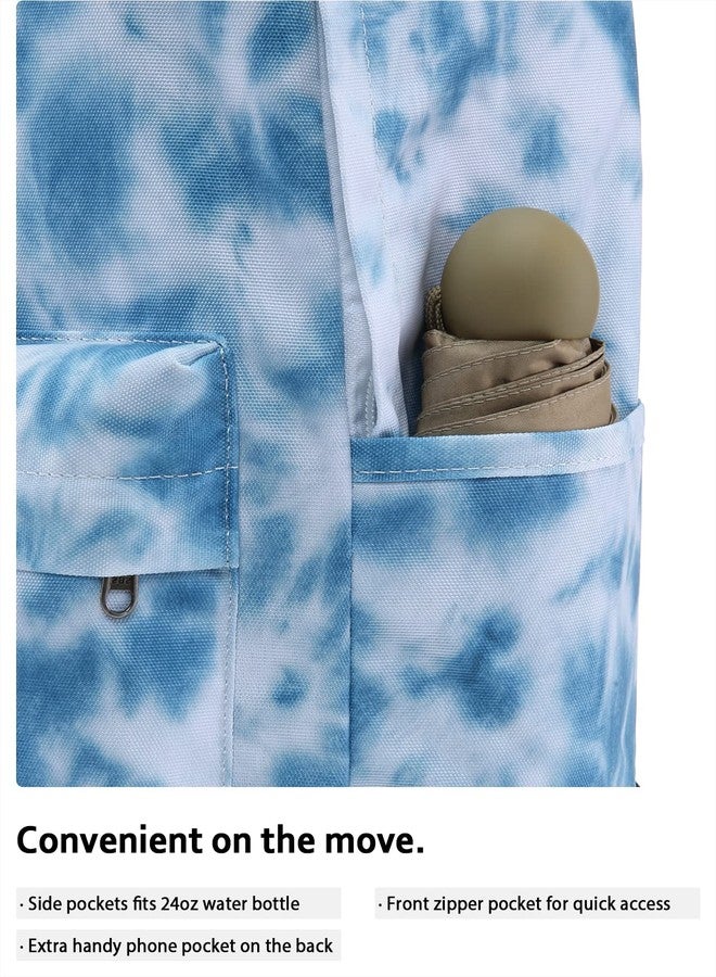 HotStyle Casual Daypack Backpack for Tween & Teen Girls, Multipurpose Middle School Bag Bookbag, Dome Top, Tie Dye, Ash Blue - Image 5