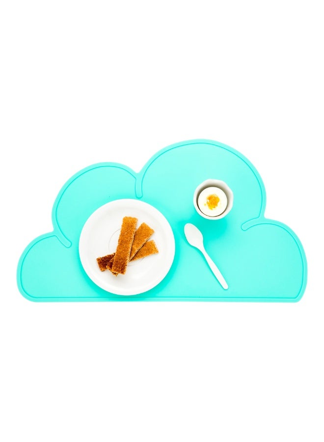 Restaurantware Silicone Cloud Shaped Food Placemat - Teal - Non-Slip - Easy Clean - Tabletop Protection - Great For Infants, Toddlers & Kids - 18 3/4" x 10 1/2" - 1ct Box - Image 2