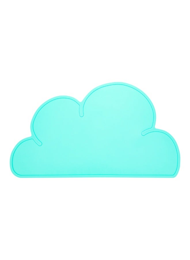 Restaurantware Silicone Cloud Shaped Food Placemat - Teal - Non-Slip - Easy Clean - Tabletop Protection - Great For Infants, Toddlers & Kids - 18 3/4" x 10 1/2" - 1ct Box - Image 1