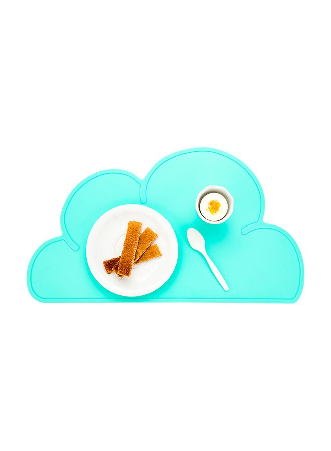 Restaurantware Silicone Cloud Shaped Food Placemat - Teal - Non-Slip - Easy Clean - Tabletop Protection - Great For Infants, Toddlers & Kids - 18 3/4" x 10 1/2" - 1ct Box - Image 5