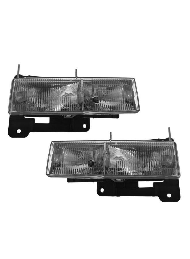 TRQ HLA95280 (2 Piece) OE Factory Style Replacement Headlights Assembly Set Driver and Passenger Side Compatible with 92-94 Chevrolet Blazer 90-99 C/K1500 C/K2500 C/K3500 Suburban 95-00 Tahoe Yukon - Image 2