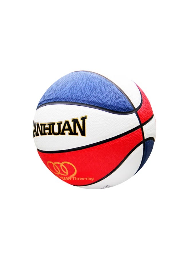 Three Rings Three-ring Basketball Kids Size 5 Pu Material Youth Elementary School Students Training Exam Indoor Outdoor Red White Blue Wear-resistant Ball - Image 5