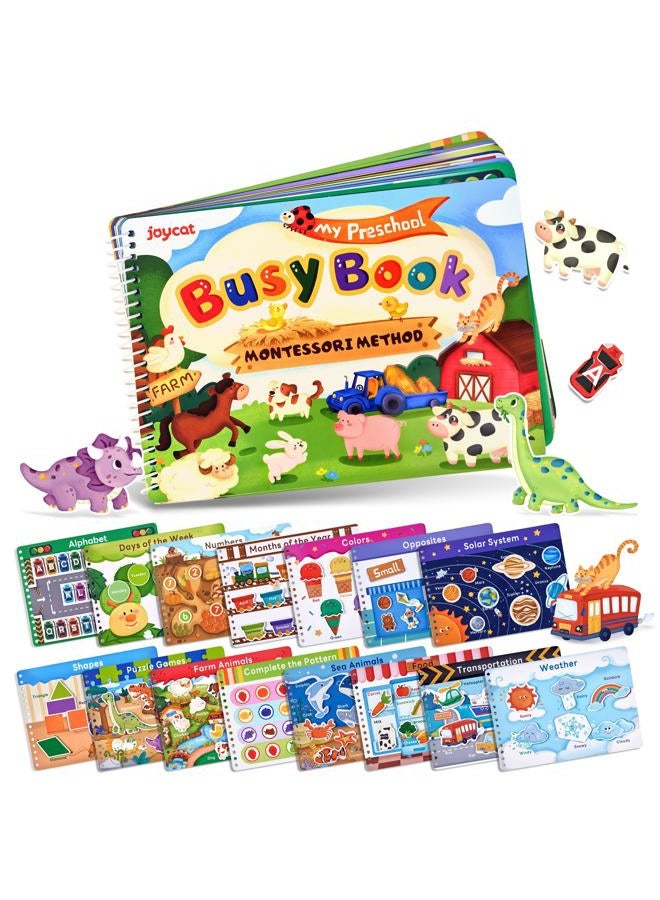 JoyCat Preschool Busy Book for Toddlers 3-5, Learning Activities, Educational Sensory Toys, Autism Learning Material, Back to School, Birthdays Presents for Boys Girls - Image 1