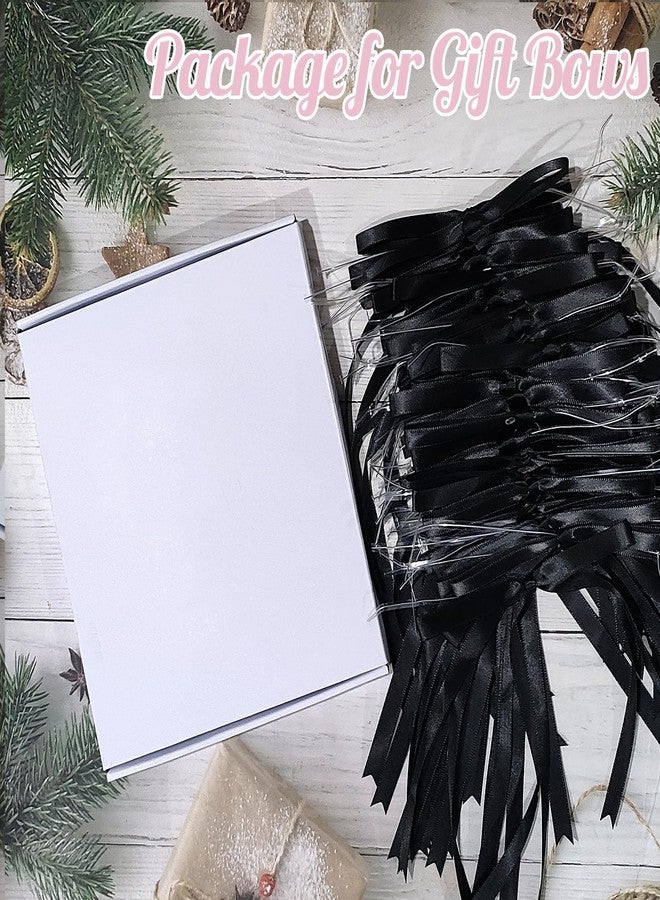 AKLVBL 5x7 Inch Black Satin Ribbon Twist Tie Bows for Gift Wrapping - 50 Counts - Image 3