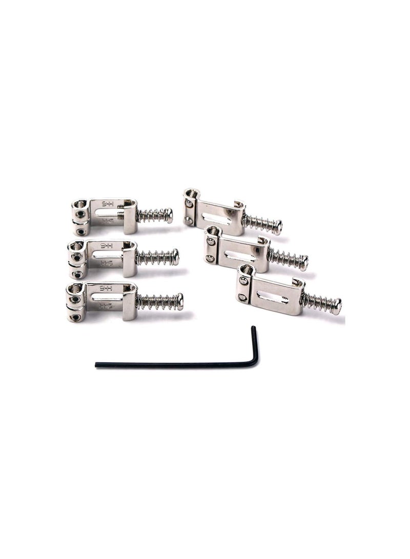 GGOOT Roller Bridge Tremolo Saddles with Wrench Replacement for Fender Strat Tele Electric Guitar 6pcs (Silver) - Image 5
