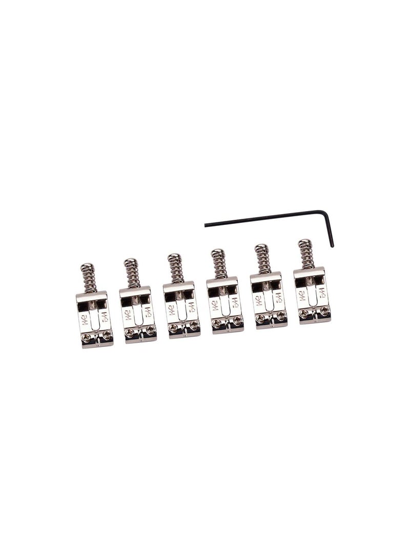 GGOOT Roller Bridge Tremolo Saddles with Wrench Replacement for Fender Strat Tele Electric Guitar 6pcs (Silver) - Image 4