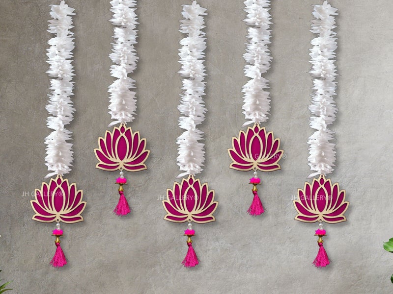 JH Gallery Lotus Hangings for Decoration Floral Wall Hangings for Temple Decor, Mandir Decor Diwali Décor, Diwali Decoration Items for Home Décor(Pack of 5) - Image 5