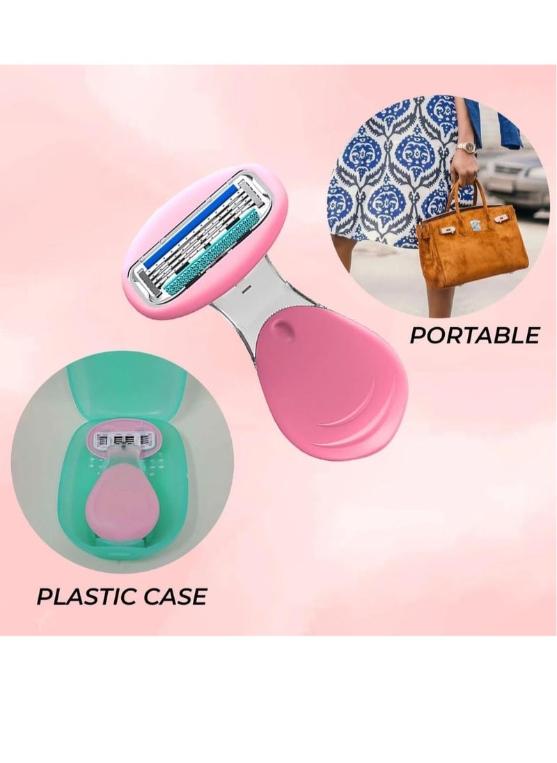NIKITA.VIVI Women Shaving Razor for Sensitive Skin Face Razor for Women Facial Hair Dermaplaning Tool 4 Blades Instant and Painless Hair Removal for Facial Forehead Skin Upper Lip Hair Removal  - Image 3