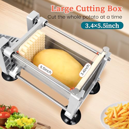 BIEAMA French Fry Cutter, Potato Cutter with 1/4", 3/8", 1/2" Stainless Steel Blades, Fries Cutter for Potatoes, Carrots - Image 5
