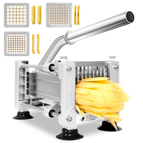 BIEAMA French Fry Cutter, Potato Cutter with 1/4", 3/8", 1/2" Stainless Steel Blades, Fries Cutter for Potatoes, Carrots - Image 1