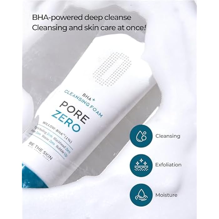BE THE SKIN [Be the Skin] BHA+ Pore Zero Cleansing Foam 5.07 fl oz / 150 ml | Face wash cleanser for pore care and sebum control | For sensitive and combination skin - Image 5