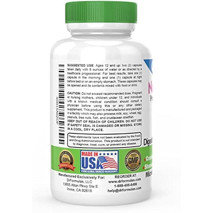 DrFormulas Cranberry Probiotics for Women Vaginal Health & Urinary Tract with Fiber Prebiotic & D Mannose | Nexabiotic Feminine Health, Vaginosis with Lactobacillus Acidophilus for Yeast, 60 Capsules - Image 3