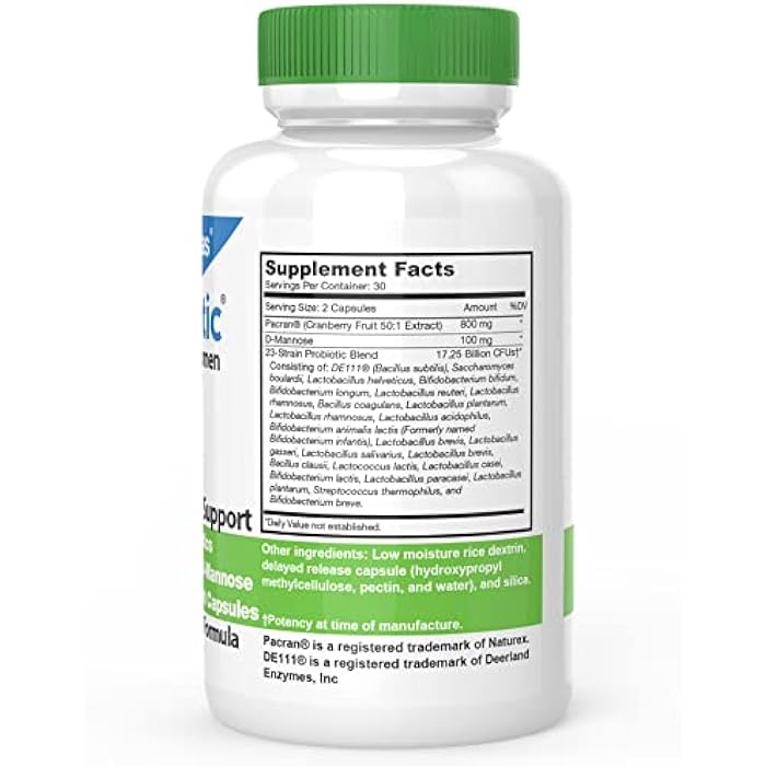 DrFormulas Cranberry Probiotics for Women Vaginal Health & Urinary Tract with Fiber Prebiotic & D Mannose | Nexabiotic Feminine Health, Vaginosis with Lactobacillus Acidophilus for Yeast, 60 Capsules - Image 2