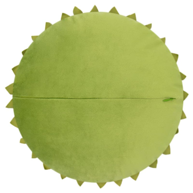 JWH 3D Flower Throw Pillow Cover Decorative Round Floral Cushion Velvet Sunflower Accent Pillow Case Handmade Pillowcase for Bed Bedroom Couch Chair Living Room 12 Inch Green Yellow - Image 2