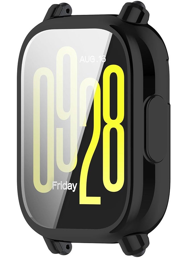 HY - 2 Pcs Screen Protector Case Fit for Redmi Watch 5 Active, Durable Full Coverage TPU Protective Cover Bumper Frame Protector Case Accessories Fit for Redmi Watch 5 Active Smartwatch (Clear+Black) - Image 1