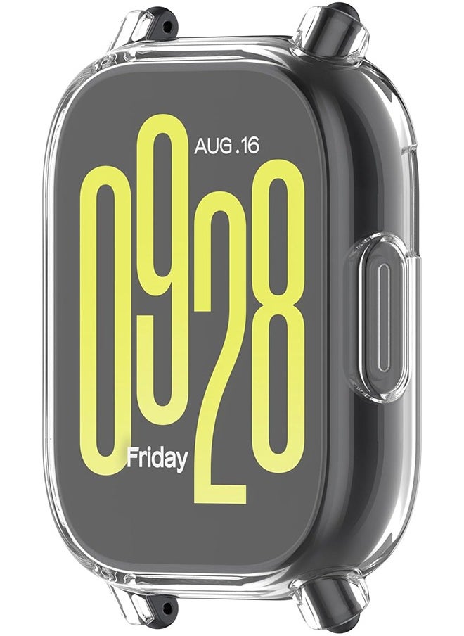 HY - 2 Pcs Screen Protector Case Fit for Redmi Watch 5 Active, Durable Full Coverage TPU Protective Cover Bumper Frame Protector Case Accessories Fit for Redmi Watch 5 Active Smartwatch (Clear+Black) - Image 1