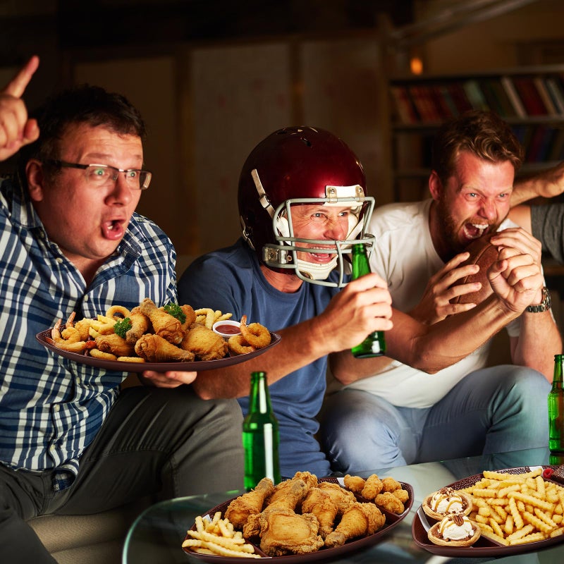 FoldTier 3 Pcs Football Serving Trays, Large Reusable Football Snack Trays, Includes 2 Dip Sections, Game Day Serveware, Tailgate Party Serving Platter, Sports Party Decorations, Chip and Dip Bowls - Image 4