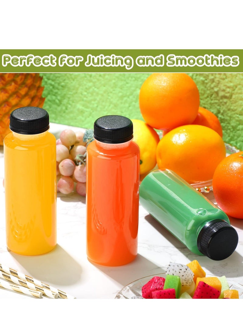 Disposable Bulk Drink Bottles, 20 Pack Clear Pet Plastic Juice Bottles with Black Lids, Round Small Empty Bulk Beverage Plastic Smoothie Bottles Ideal for Juice, Milk, (10oz, 300ml) - Image 4