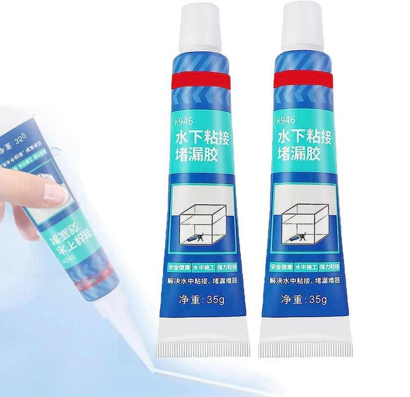 Excefore Heavy Duty Leakage Plugging Adhesive, Nano Leakage Plugging Adhesive, Waterproof Sealant, Pool Tile Underwater Special Adhesive Sealing Glass Adhesive, All-Purpose Repair Glue (2Pcs) - Image 1