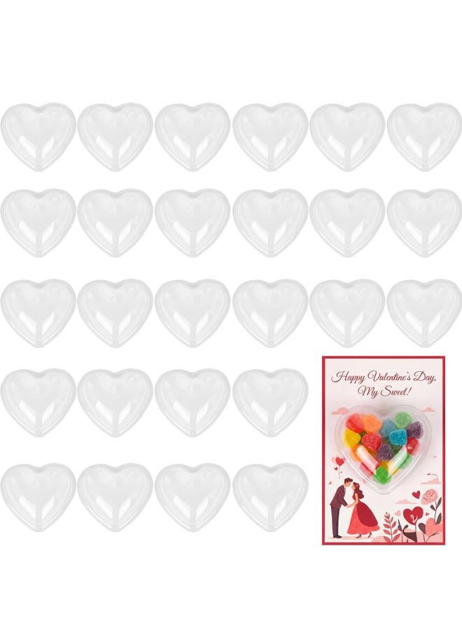 Ashmacdo 20 Pcs 3.7inch Heart Dome Clear Plastic Heart Domes Candy Holders Shaker Domes for Crafts,Plastic Dimensional Dome Covers for Shaker Card Making Paper Crafting DIY Present Box (3.7inch) - Image 1