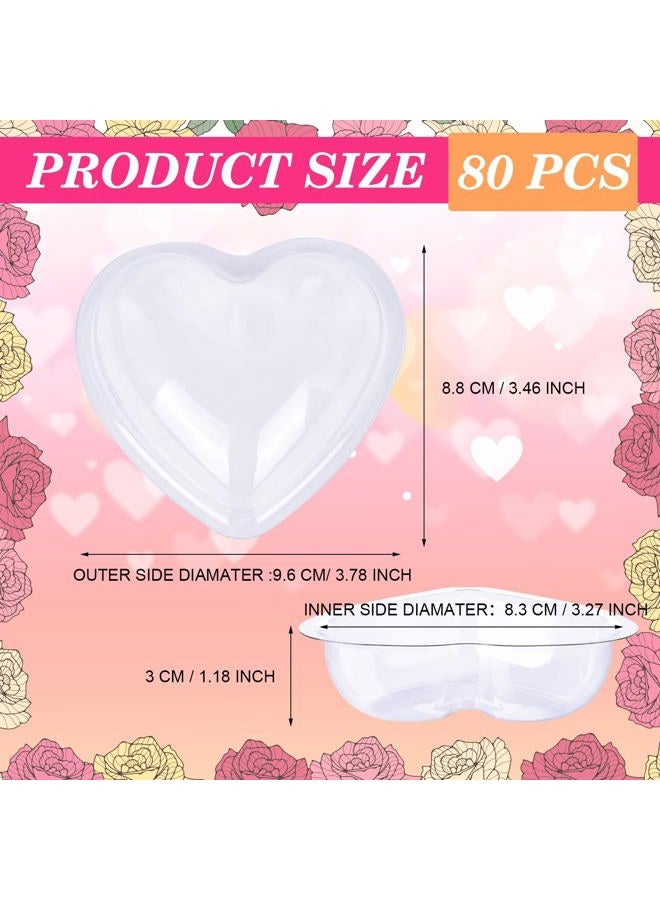 Ashmacdo 20 Pcs 3.7inch Heart Dome Clear Plastic Heart Domes Candy Holders Shaker Domes for Crafts,Plastic Dimensional Dome Covers for Shaker Card Making Paper Crafting DIY Present Box (3.7inch) - Image 2