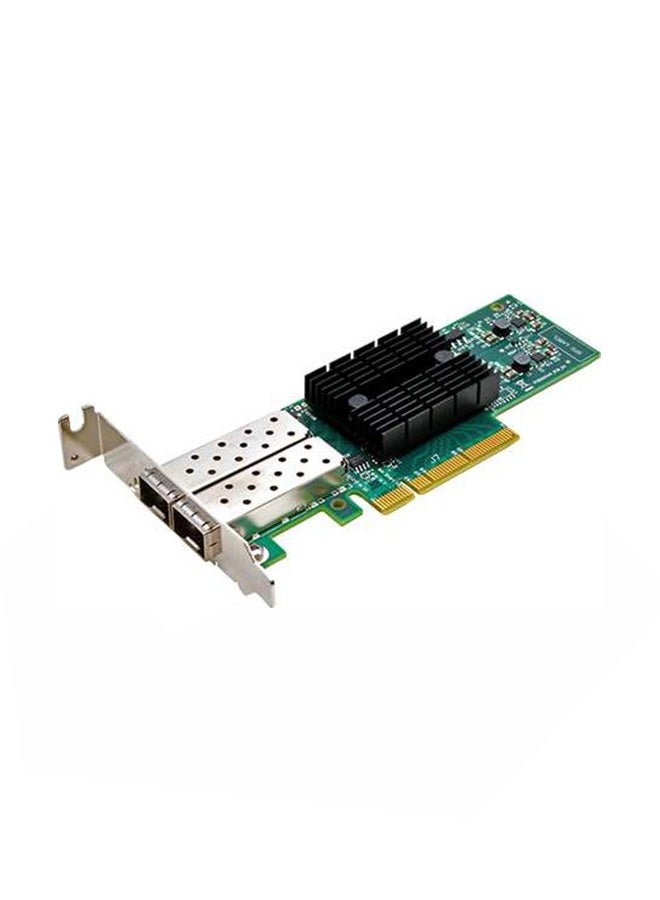 وحدة E10G17-F2 عالي السرعة ثنائي المنفذ 10 جيجابت SFP مع بطاقة للأضافة أخضر