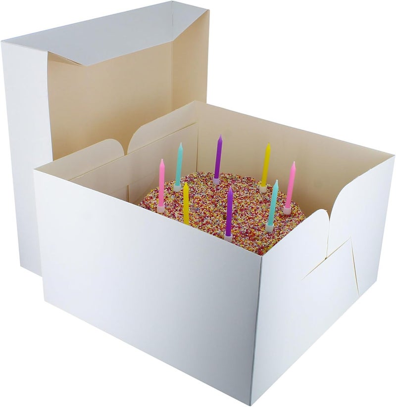 Culpitt 10" Black Cake Board & White Box Combo, Round Drum With Matching Container, 0.5'' (13mm) Thick, Square Transport For Halloween Treats, 10 Inch, Single Pack - Image 5