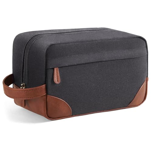 Vorspack Large Travel Toiletry Bag - Hanging Toiletry Bag for Men Water Resistant Canvas Shaving Bag with Large Capacity for Home Travel - Dark Grey - Image 1