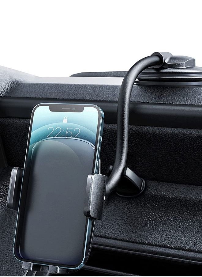 General Cell Phone Holder for Car Phone Mount Long Arm Dashboard Windshield Car Phone Holder Strong Suction Anti-Shake Stabilizer Phone Car Holder Compatible with All Phone Android Smartphone  - Image 1