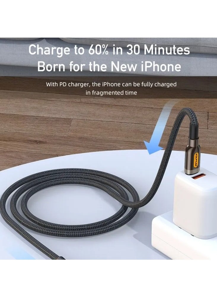 أوي كابل داتا اوي USB-C الي Lightning 8 Pin سريع الشحن، 1 متر، 20 وات، اسود - CL-125L  - Image 2