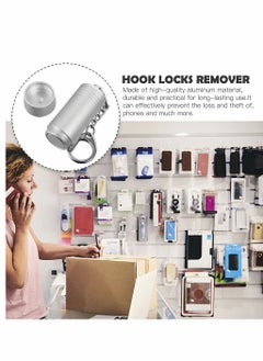 Generic Anti-Theft Security Keys Mini Portable Magnetic Key Display Hook Lock Peg Hook Locks Remover Retail Shop Products Supermarket Lock Tool Silver 2Pcs  - Image 2