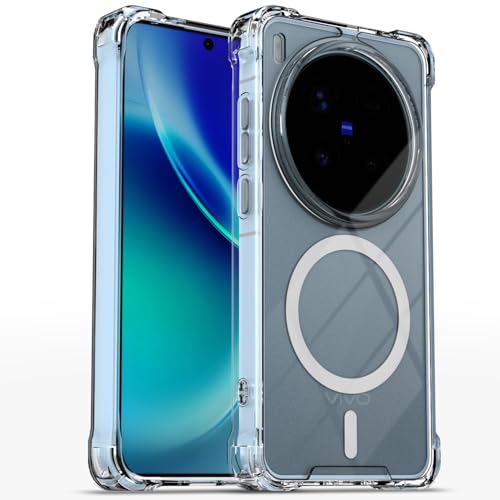 Pikkme Back Cover for Vivo X300 Pro 5G Mag-Safe Shockproof PC + TPU Protective Case Magnetic Support Bumper Case (Transparent Mag-Safe) - Image 1