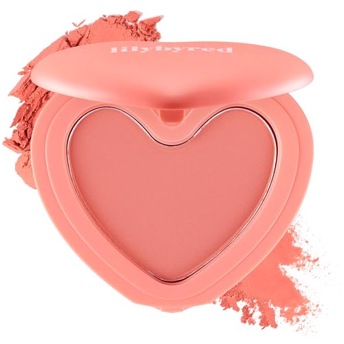 lilybyred Luv Beam Cheek HeartShaped Korean Powder Blush Soft Matte Finish with Subtle Shimmer Blendable Buildable Lightweight LongLasting Natural Flush 04 Selfie Red - Image 1
