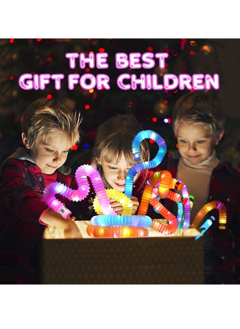 SYOSI - LED Pop Tubes Toys, Set of 6, Stress and Anxiety Relief, Sensory Toys for Toddlers, Glow Stick Party Supplies, Fun Gifts for Kids Birthday Parties - Image 1