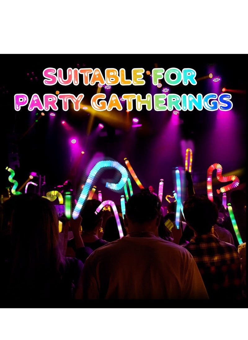 SYOSI - LED Pop Tubes Toys, Set of 6, Stress and Anxiety Relief, Sensory Toys for Toddlers, Glow Stick Party Supplies, Fun Gifts for Kids Birthday Parties - Image 1